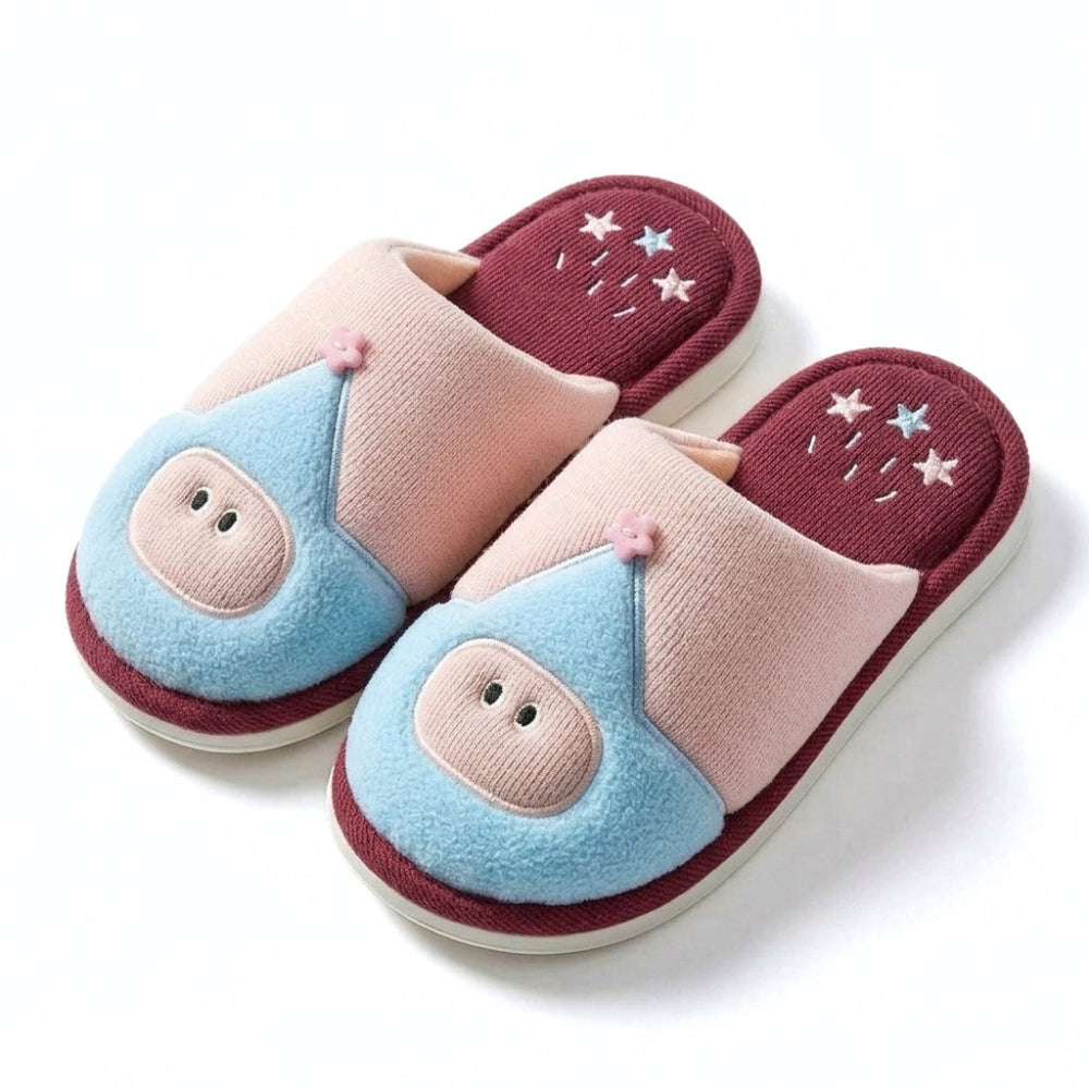 Embroidered Hooded Character House Slippers