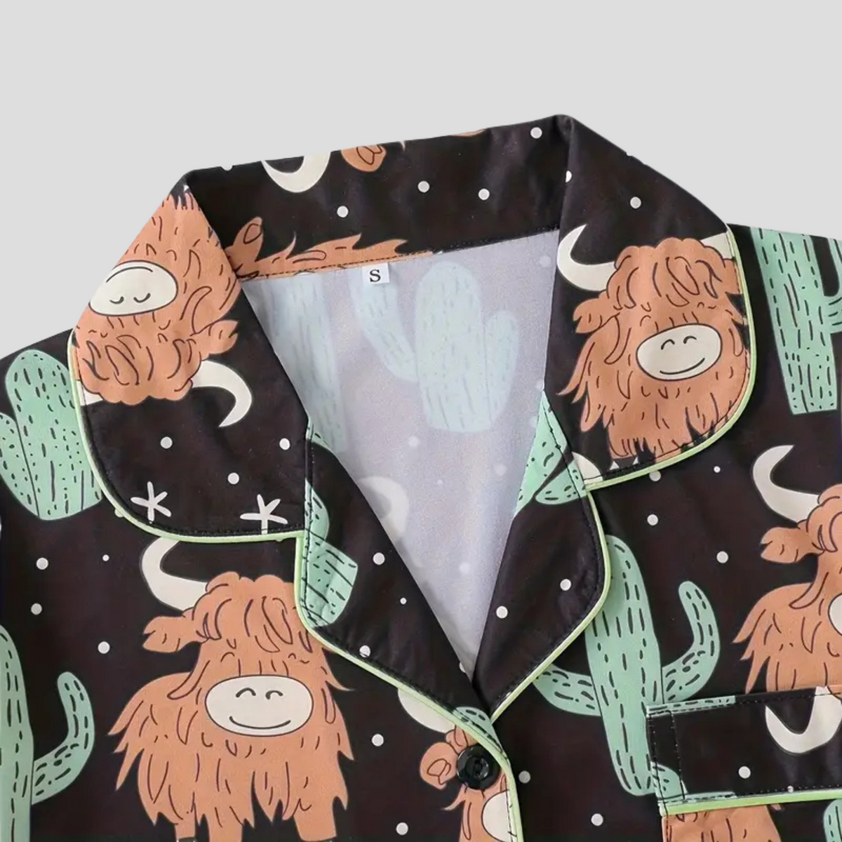 Highland Cow & Cactus Women's Pajama Set