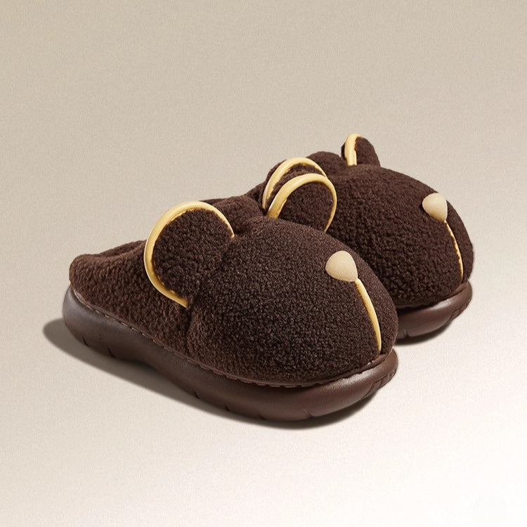 Fuzzy Teddy Ear Warm Slippers