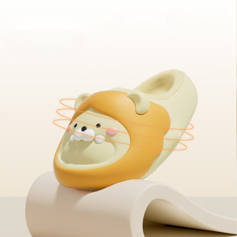 Fuzzy Lined 3D Animal Slippers
