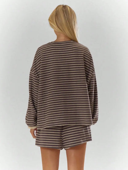 Striped Women's Cozy Oversized 2-Piece Lounge Set