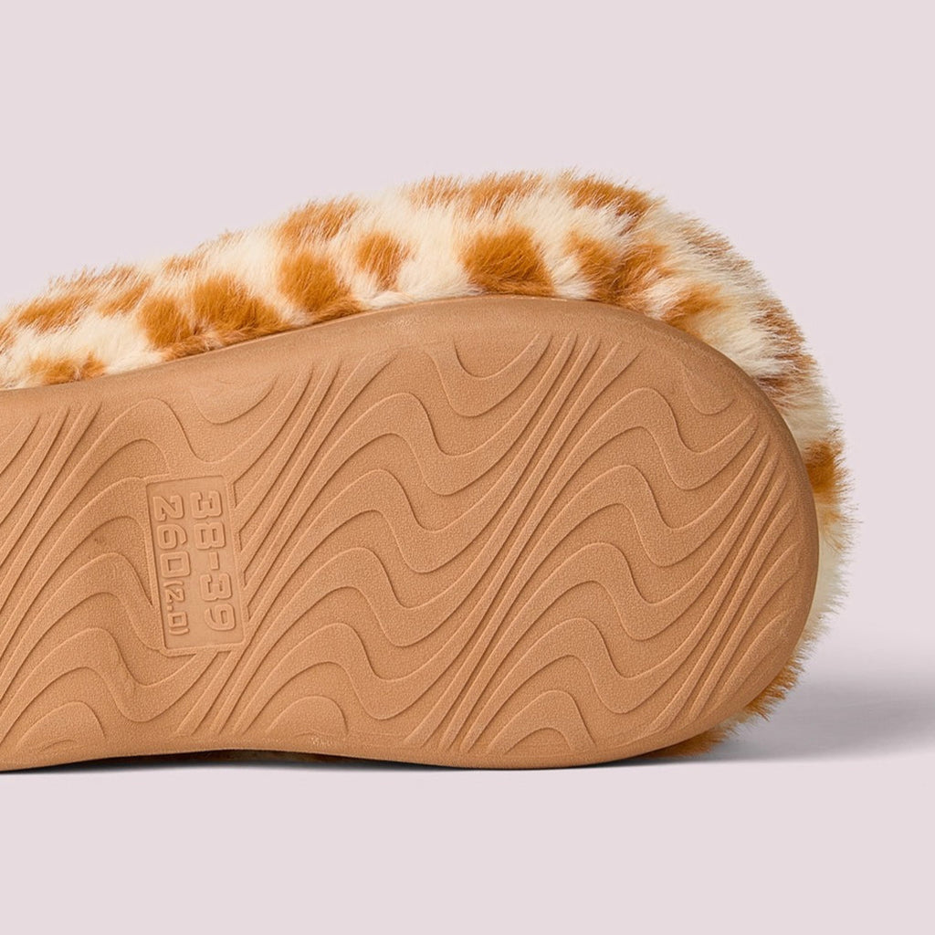 Fuzzy Spotted Antler Plush Slippers