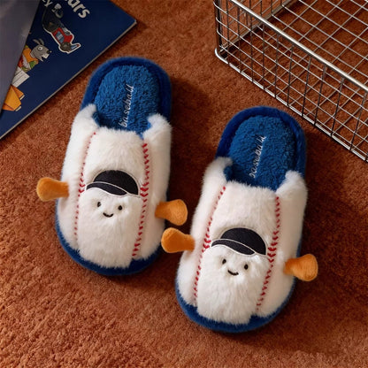 Baseball Mascot Plush Home Slippers