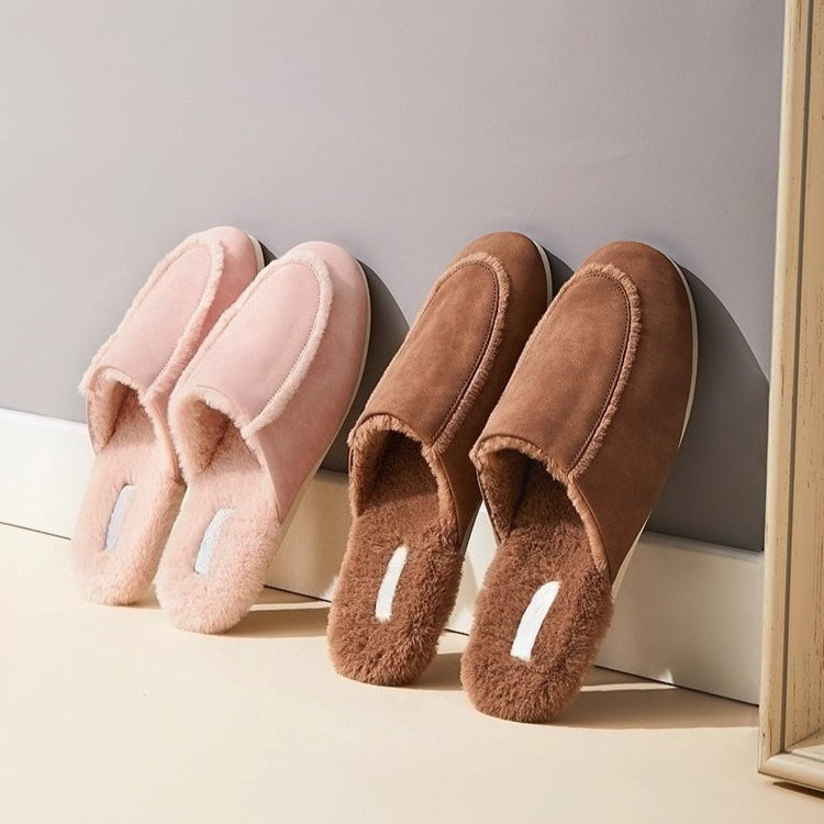 Cozy Nordic Suede Scuff Slippers
