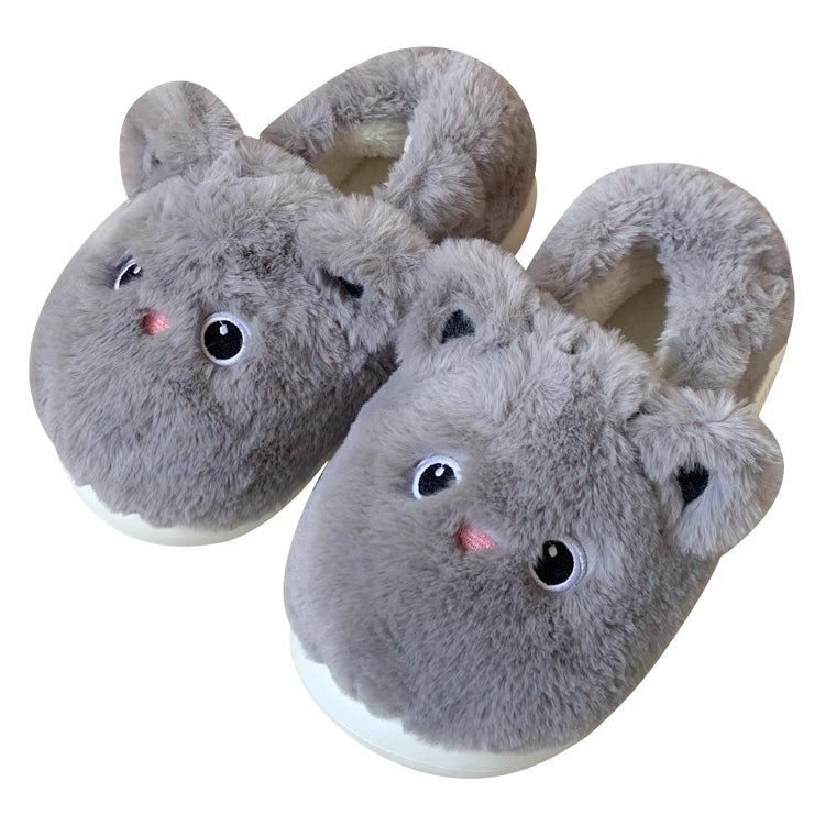 Whimsical Kitty Faux Fur Slippers