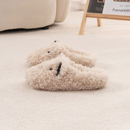 Curly Fleece Puppy Plush Slippers