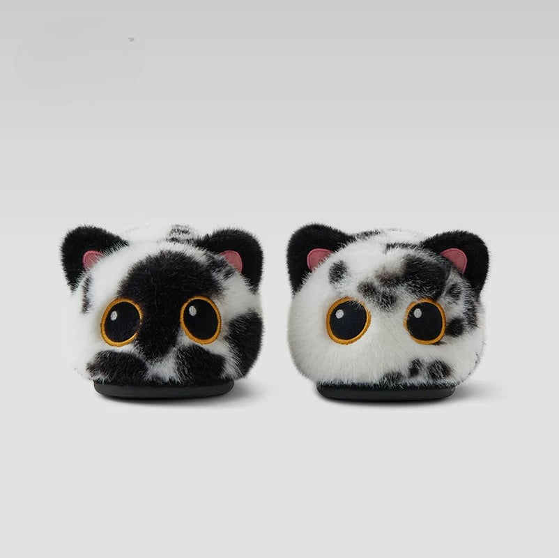 Whimsical Cartoon Cat Plush Slippers