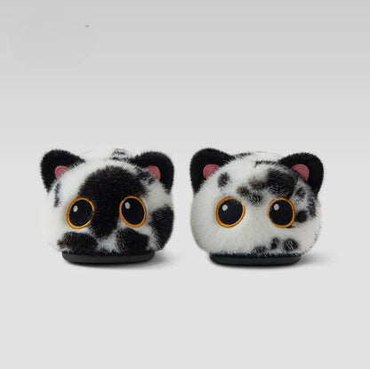 Whimsical Cartoon Cat Plush Slippers