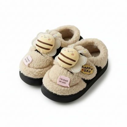 Buzzy Bee Sherpa Home Slippers