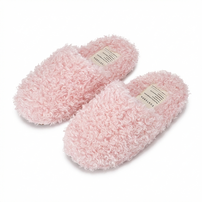 Fuzzy Curly Sherpa Cloud Slippers
