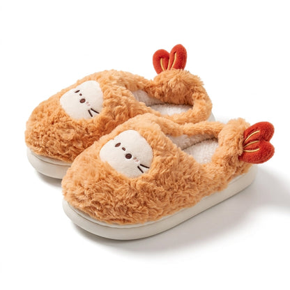 Fried Shrimp Tempura Plush Slippers