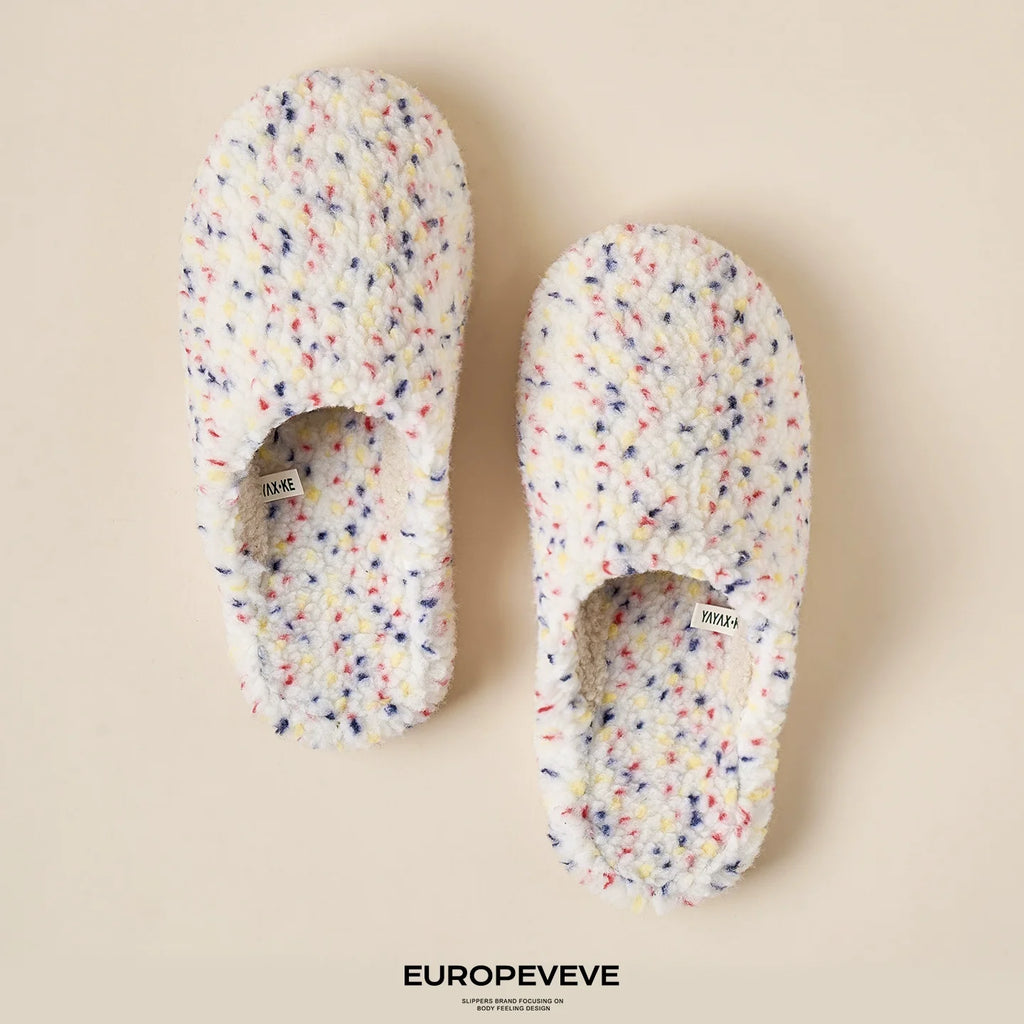 Confetti Boucle Fleece Warm Slippers