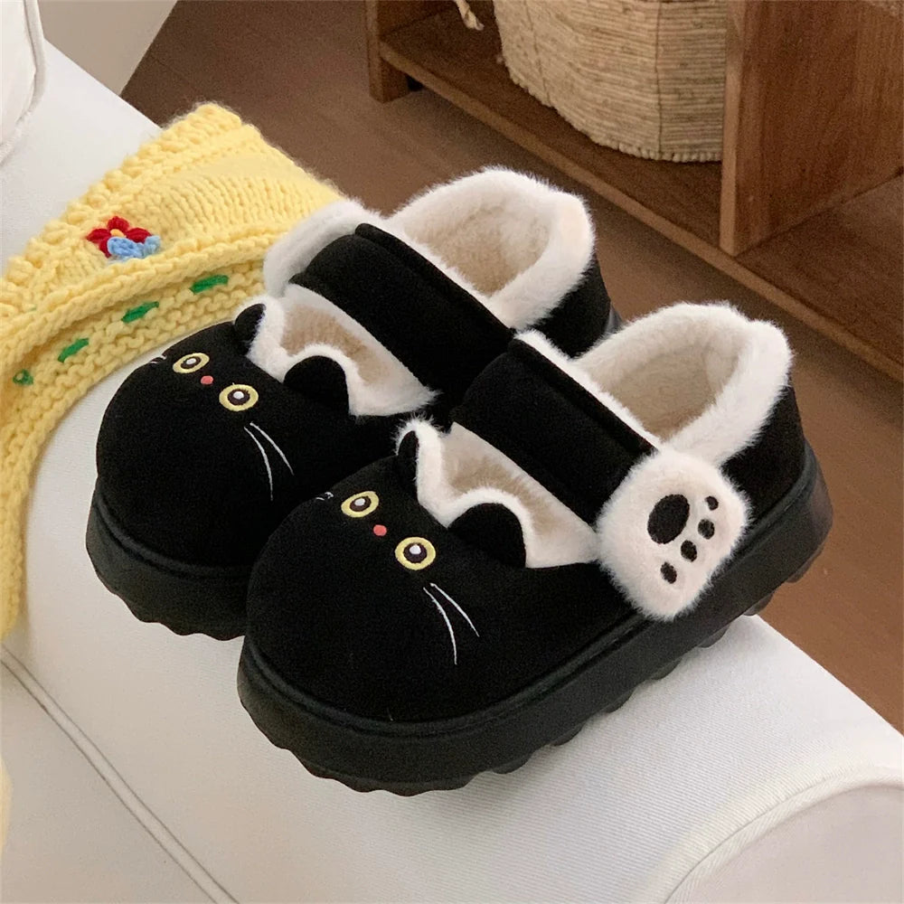 Velcro Kitty Mary Jane slippers