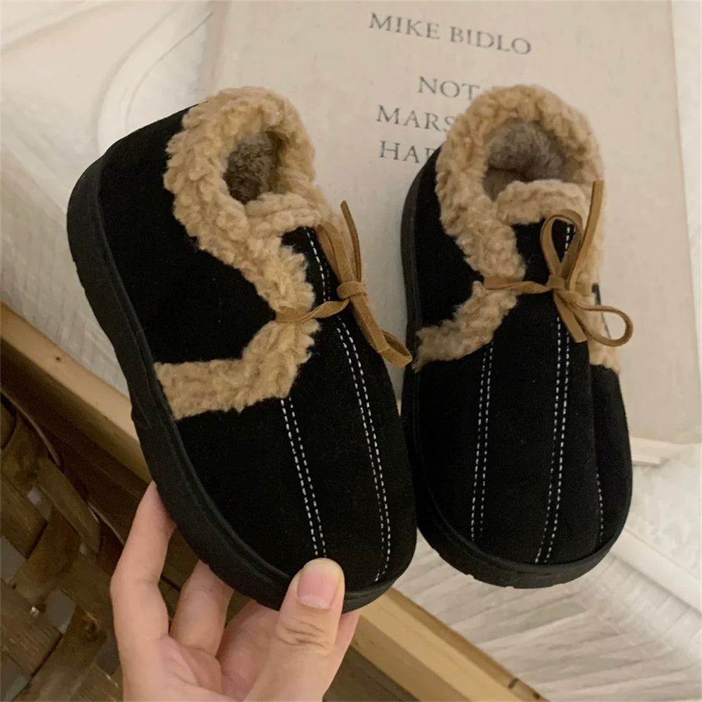 Bow-Tie Sherpa Collar slippers