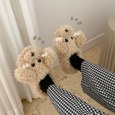 Puppy Plush Home Slippers
