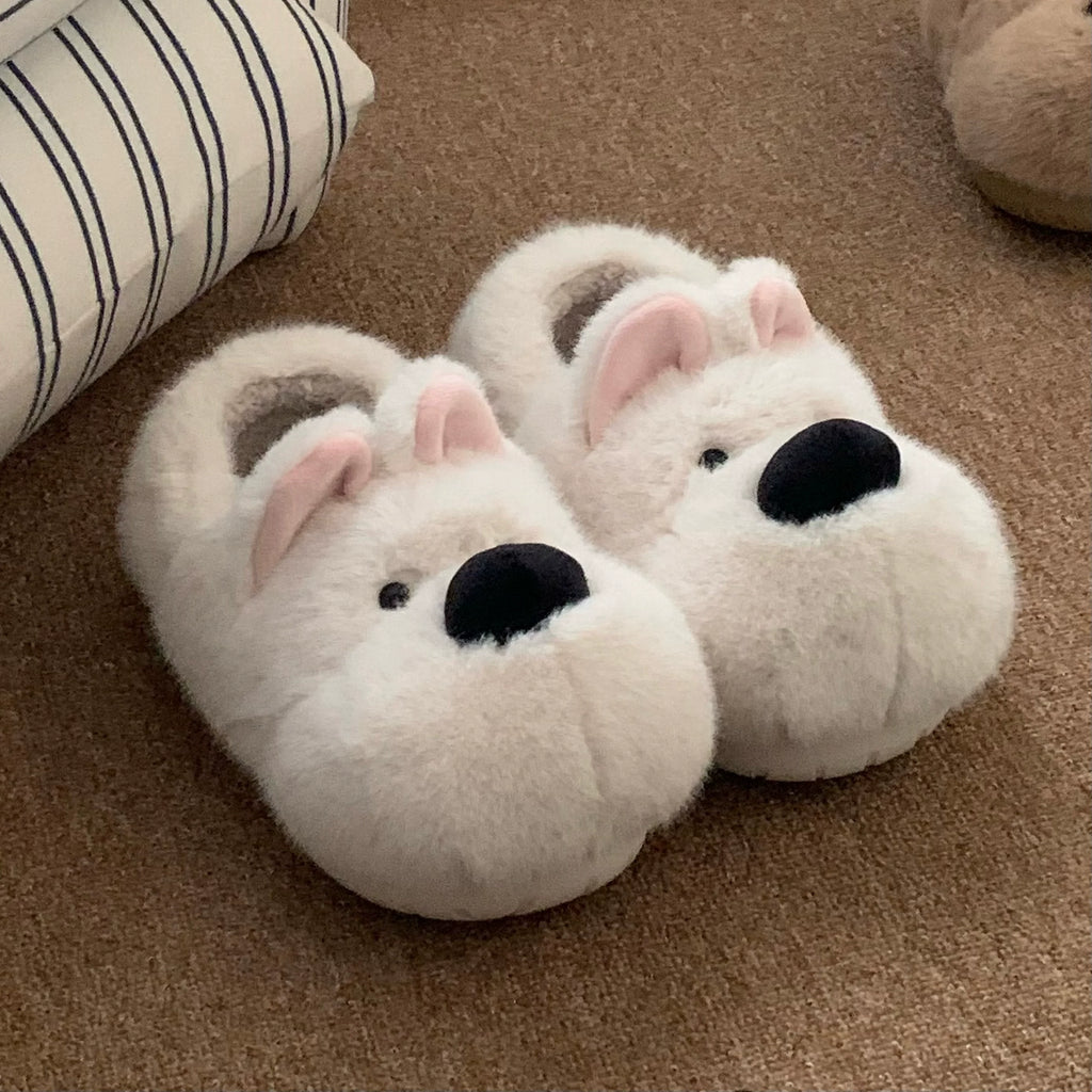 Westie Dog Plush Home Slippers