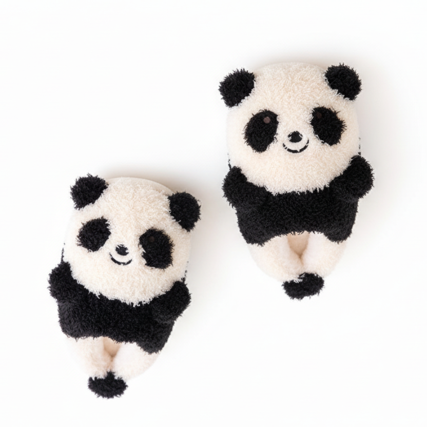 Cozy Panda Face Plush Slippers