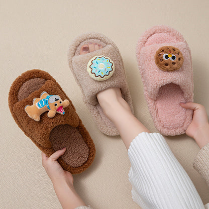Puppy Donut Plush Home Slippers
