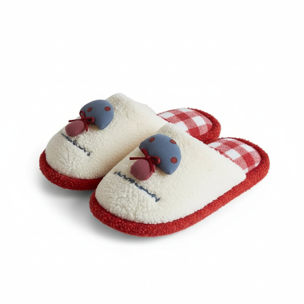 Mushroom Pop Gingham Slippers