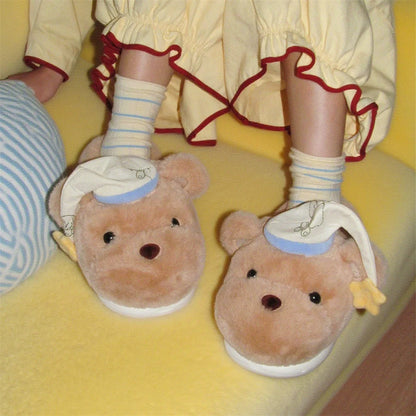 Sleepy Bear Plush Home Slippers