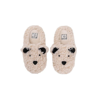Curly Fleece Puppy Plush Slippers