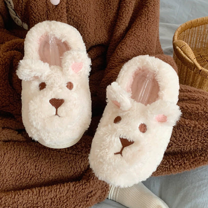 Teddy Fur Puppy Face Slippers
