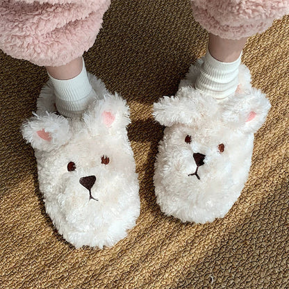 Teddy Fur Puppy Face Slippers