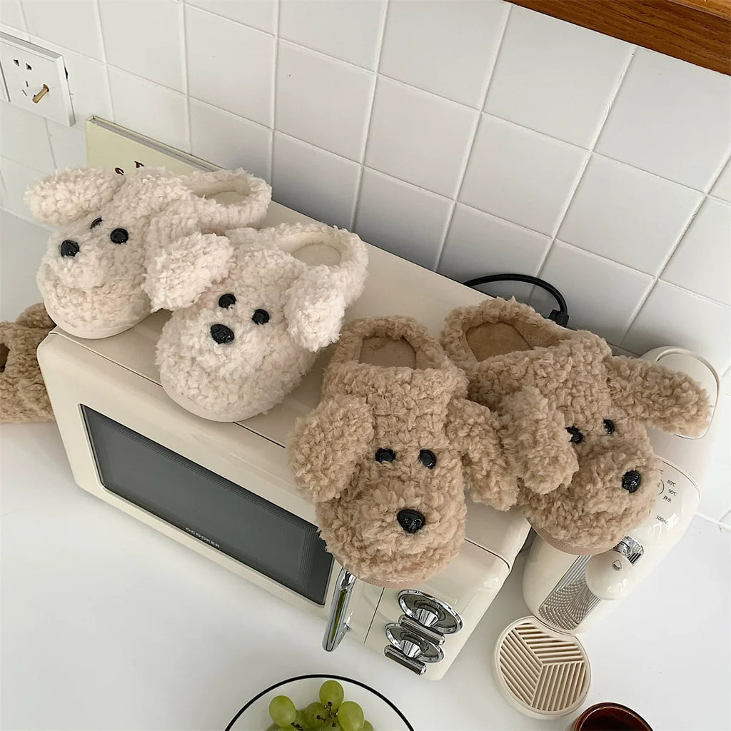 Puppy Plush Home Slippers