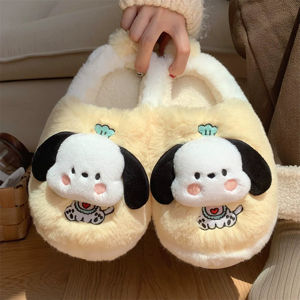 Puppy Ears Fuzzy Slippers