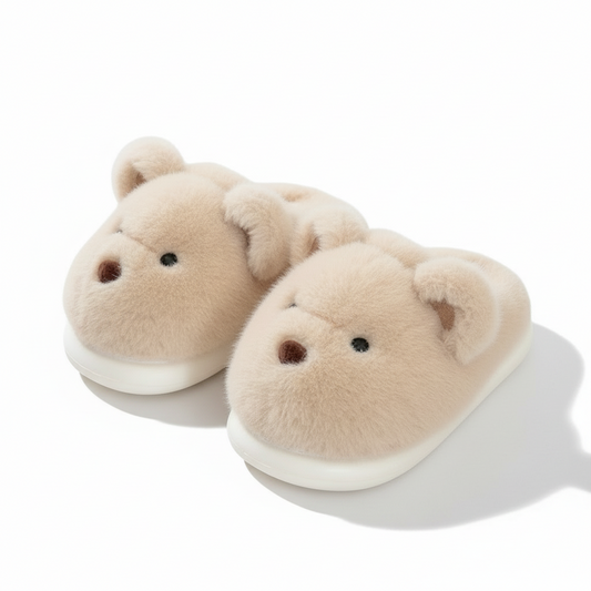Teddy Ears Plush Home Slippers