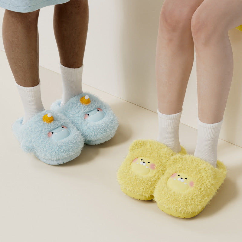 Fuzzy Monster Plush Winter Slippers