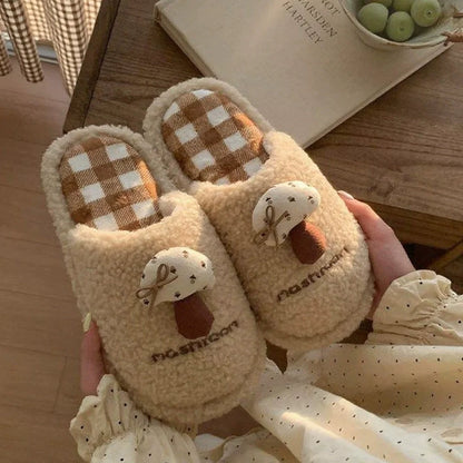 Mushroom Pop Gingham Slippers