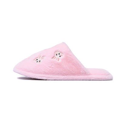 Whimsical Cartoon Embroidered Plush Slippers