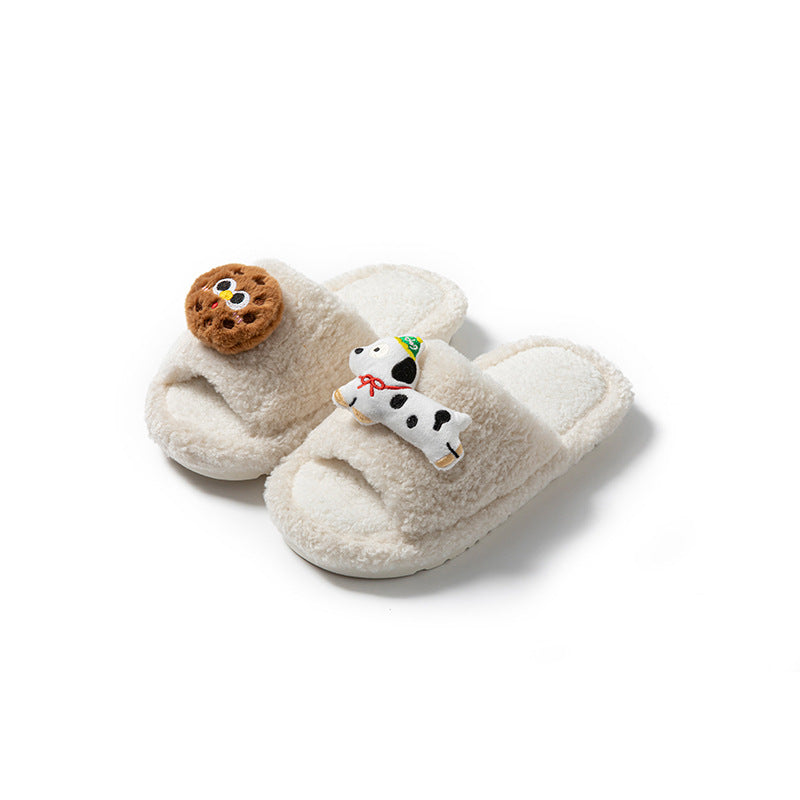 Puppy Donut Plush Home Slippers