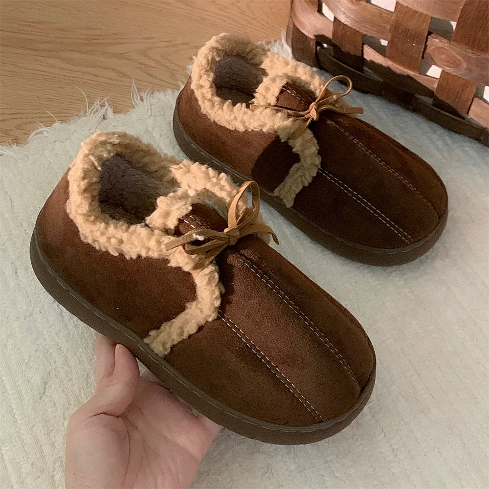 Bow-Tie Sherpa Collar slippers