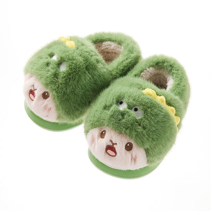 Fuzzy Cartoon Character Toddler Slippers