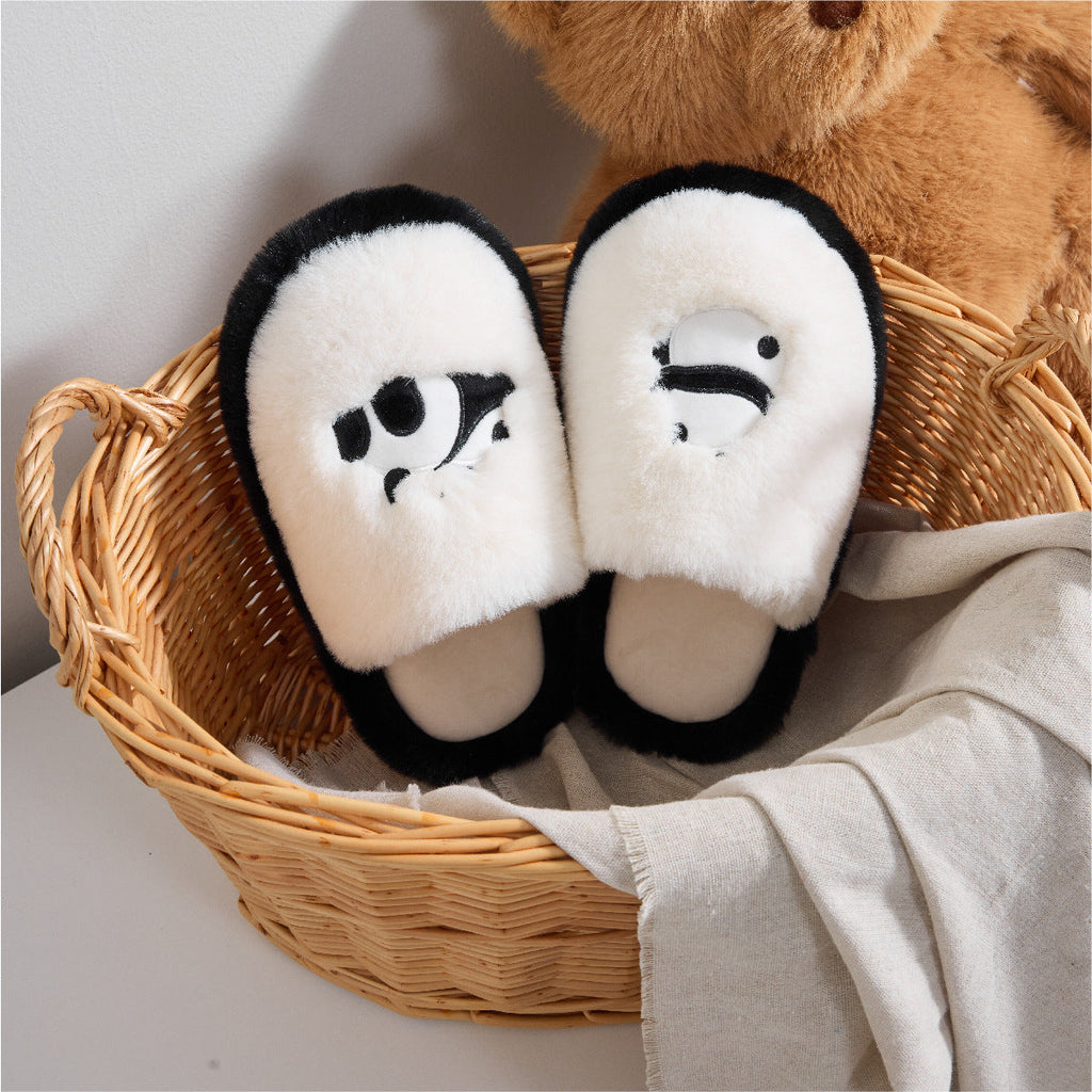 Plush Panda Warm Slippers