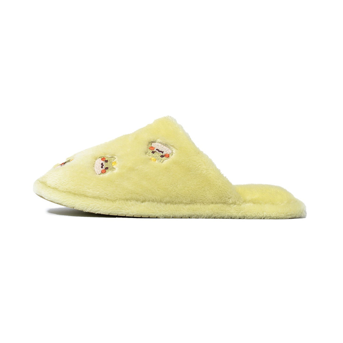 Whimsical Cartoon Embroidered Plush Slippers
