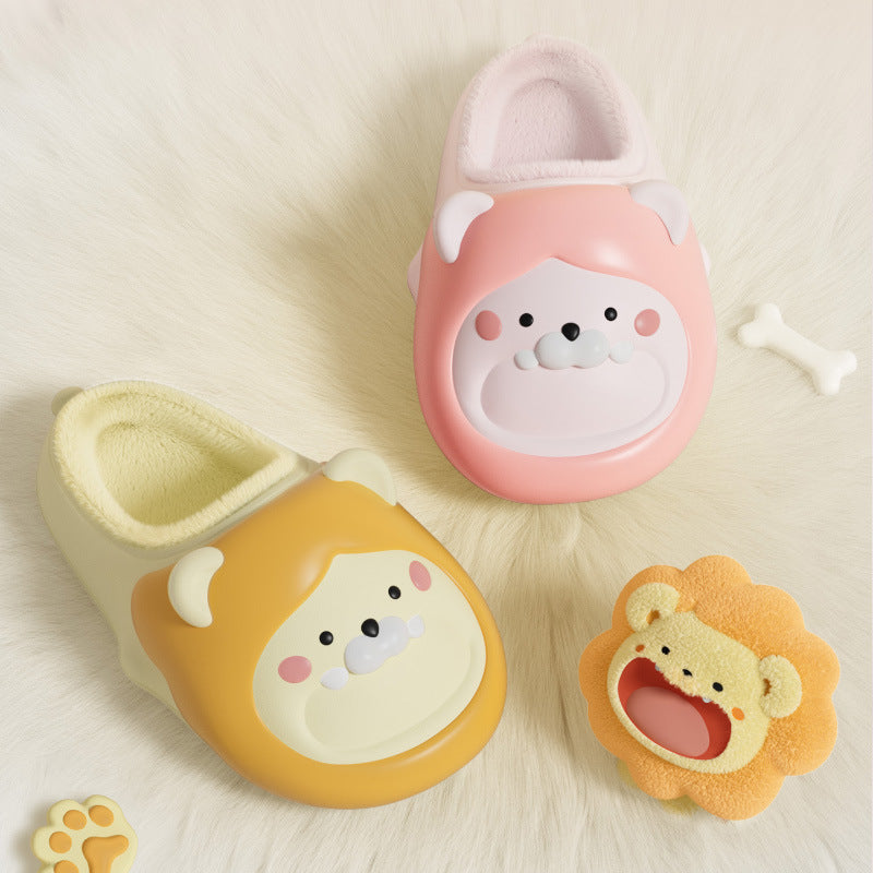 Fuzzy Lined 3D Animal Slippers