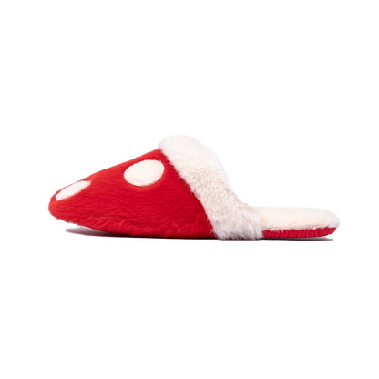 Playful Mushroom Dot Plush Slippers