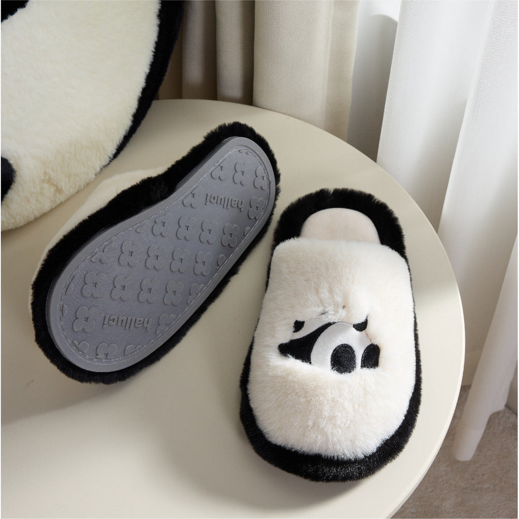 Plush Panda Warm Slippers