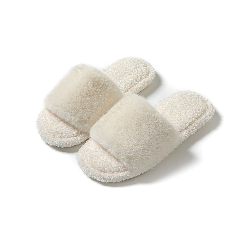 Fuzzy Strap Lounge Slippers