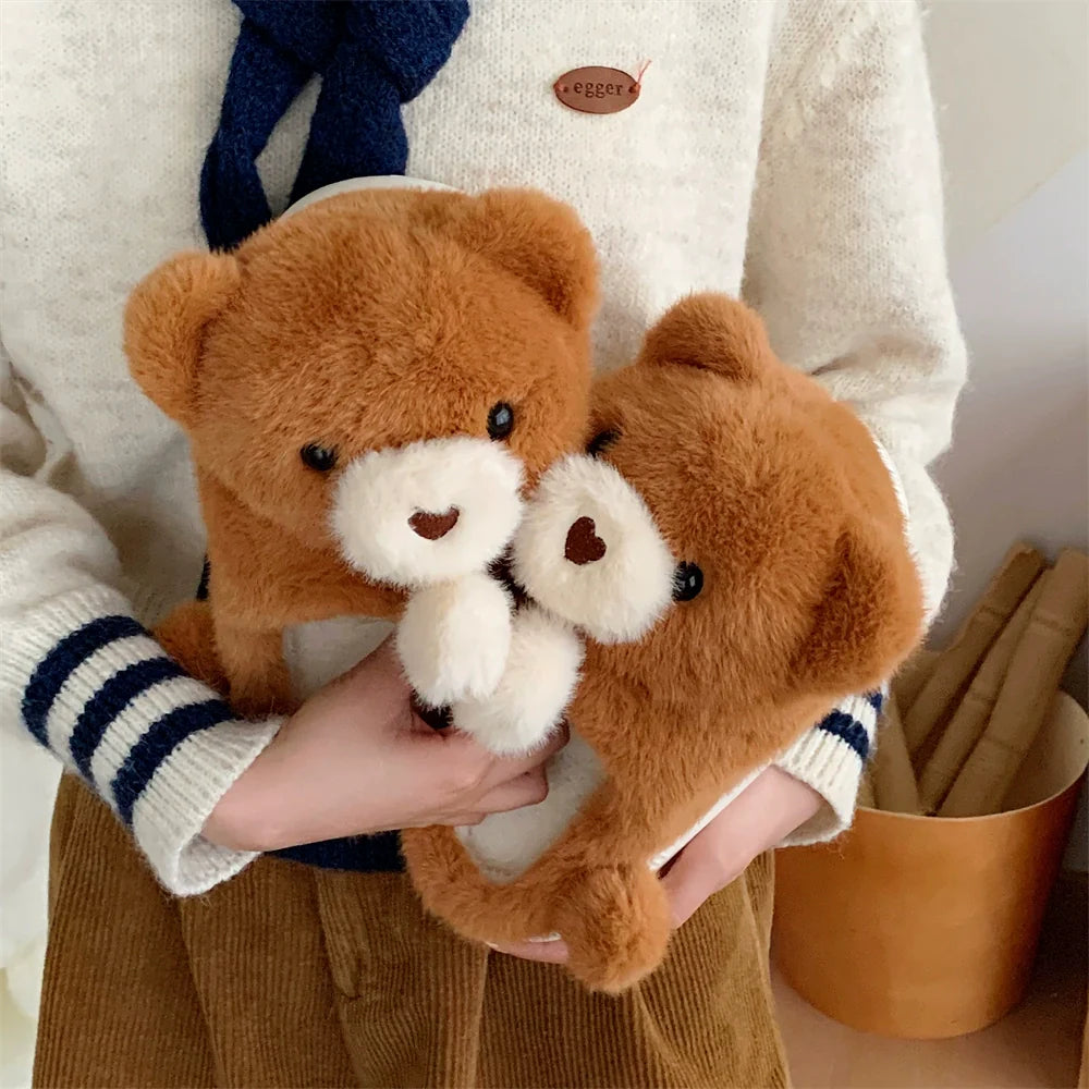 Snuggly Teddy Bear Plush Slippers
