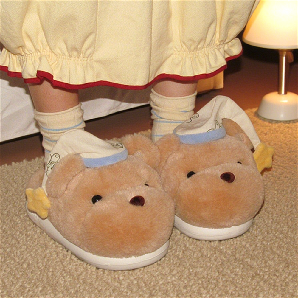 Sleepy Bear Plush Home Slippers