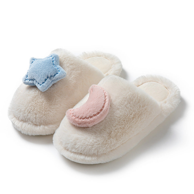Moon Star Plush Home Slippers