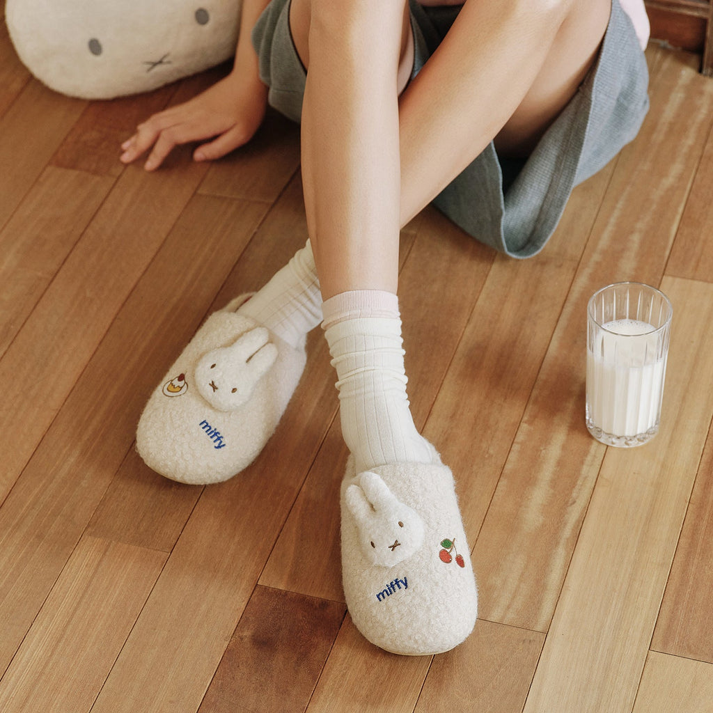 Plush Bunny Fuzzy House Slippers