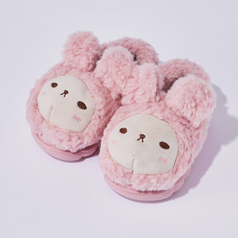 Cozy Bunny Ear Fuzzy Slippers