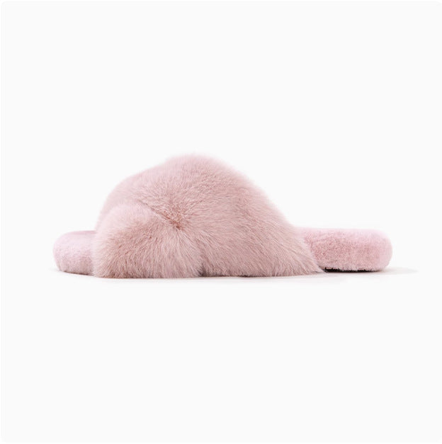 Crisscross Fluffy Lounge Slippers