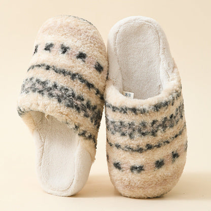 Cozy Pattern Plush Home Slippers