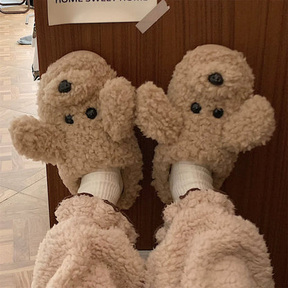 Puppy Plush Home Slippers